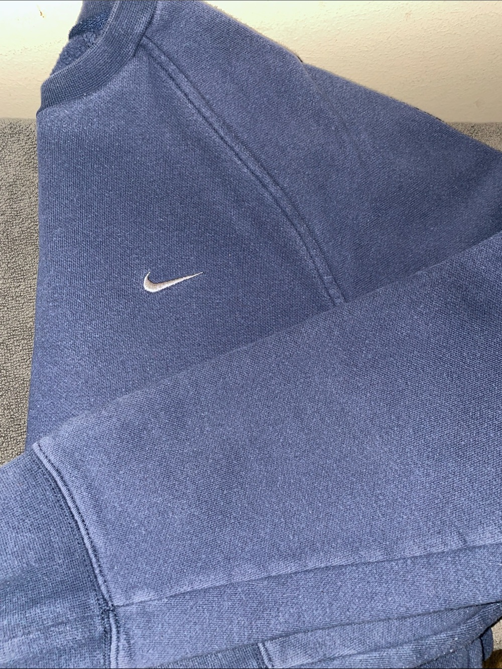 Nike Vintage Navy Blue Embroidered Swoosh Crewneck Sweatshirt